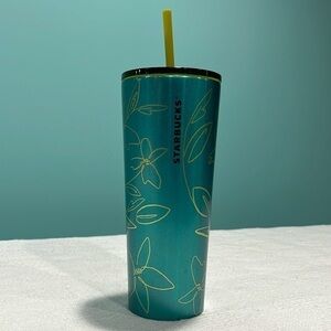 Starbucks glittery 24 fluid ounce Tumblr with screw on top and strong‎ 2022 used